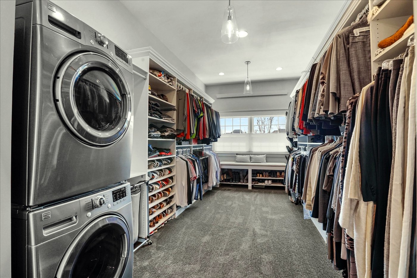 Longwood walk-in closet with custom built-ins