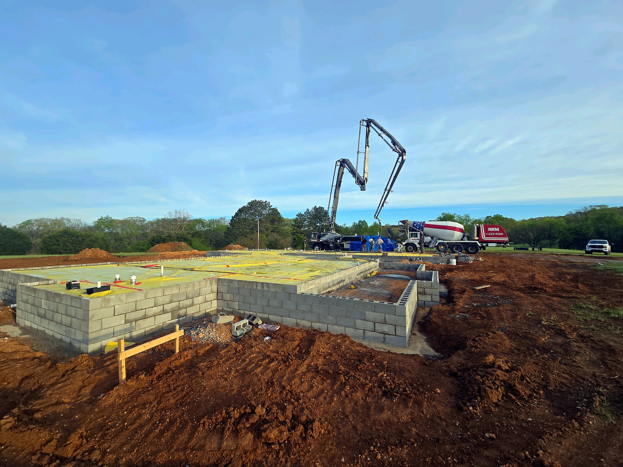 Foundation blockwork and concrete pour — Columbia, TN
